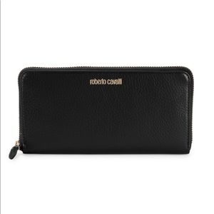 NEW!! Roberto Cavalli Leather Zip Wallet